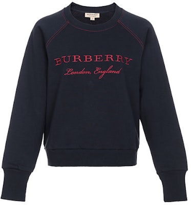 (W) 博柏利刺绣标志拼色长袖卫衣 海军蓝 40529791 Buy (W) 博柏利刺绣标志拼色长袖卫衣 海军蓝 40529791