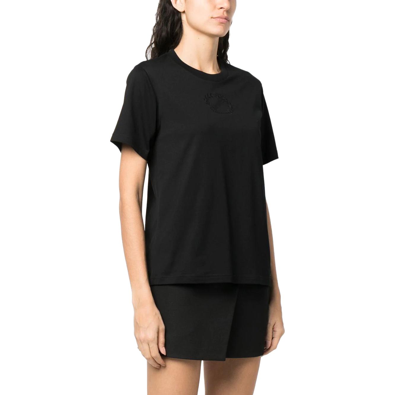 (Women) Burberry Logo Embroidered Crew Neck T-Shirt Black  SS23 Casual Tee 80691081 圖 5