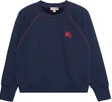 (Women) Burberry Logo Embroidered Crewneck Pullover Sweatshirt Navy Blue. 80356131 (Women) Burberry Logo Embroidered Crewneck Pullover Sweatshirt Navy Blue. 80356131