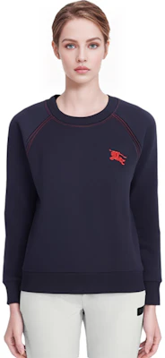 (W) Burberry 刺繡Logo海軍藍圓領長袖衛衣 80356131 Shop (W) Burberry 刺繡Logo海軍藍圓領長袖衛衣 80356131