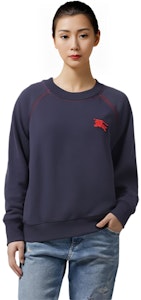 (W) 巴宝莉刺绣标志海军蓝圆领卫衣. 80356131 Sizing (W) 巴宝莉刺绣标志海军蓝圆领卫衣. 80356131