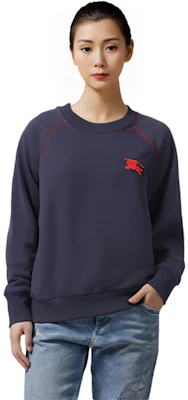 (W) Burberry 刺繡Logo海軍藍圓領長袖衛衣 80356131 Sizing (W) Burberry 刺繡Logo海軍藍圓領長袖衛衣 80356131