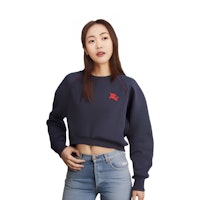 (W) Burberry Logo Crewneck Sweatshirt Biru Laut. 80356131 2