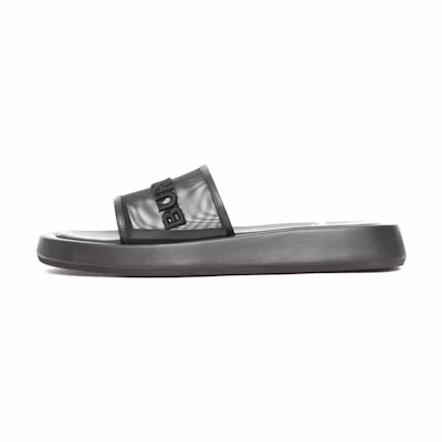 (W) Burberry Logo Embroidered Leather Mesh Mule 'Black'