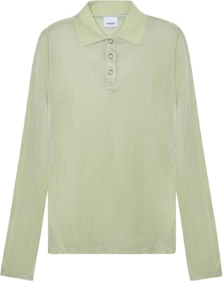 (W) 博柏利刺绣标志长袖Polo衫薄雾绿色. 80410651 Order (W) 博柏利刺绣标志长袖Polo衫薄雾绿色. 80410651