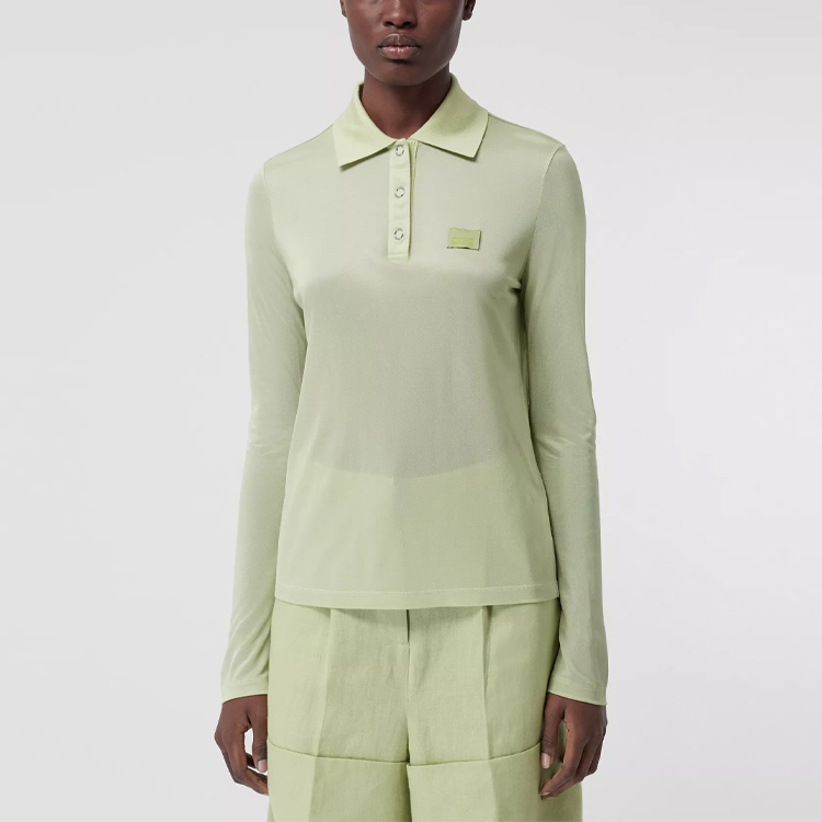 Purchase (W) 博柏利刺绣标志长袖Polo衫薄雾绿色. 80410651