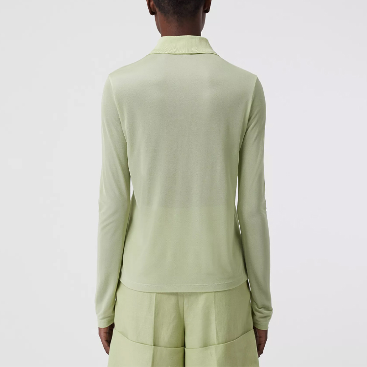 Details for (W) 博柏利刺绣标志长袖Polo衫薄雾绿色. 80410651