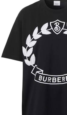 (W) Burberry Baju T Longgar Logo Bersulam Leher Bulat Wanita Hitam FW22 80620701 Sizing (W) Burberry Baju T Longgar Logo Bersulam Leher Bulat Wanita Hitam FW22 80620701