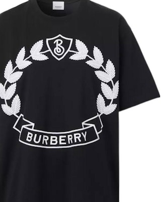 (W) Burberry Baju T Longgar Logo Bersulam Leher Bulat Wanita Hitam FW22 80620701 Cheap (W) Burberry Baju T Longgar Logo Bersulam Leher Bulat Wanita Hitam FW22 80620701