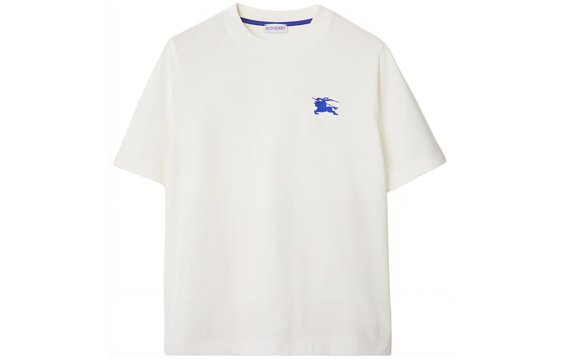 Buy (Women) Burberry Logo Embroidered Ribbed Knit Crewneck Short Sleeve T-Shirt Women Beige. 80849701