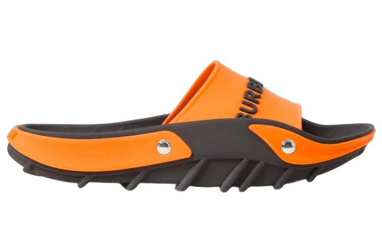(W) Burberry Logo Flat Slide 'Black Orange' 圖 2