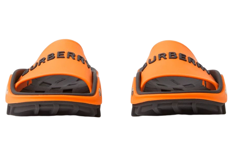 (W) Burberry Logo Flat Slide 'Black Orange' 圖 3