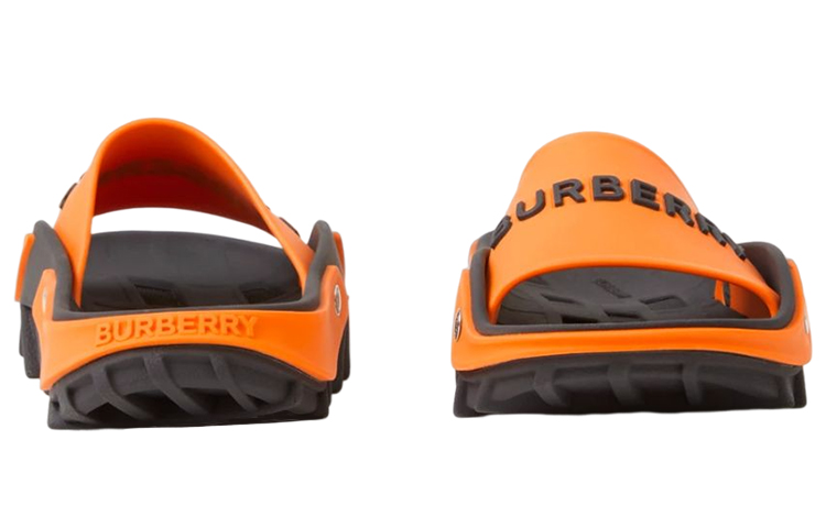 (W) Burberry Logo Flat Slide 'Black Orange' 圖 4