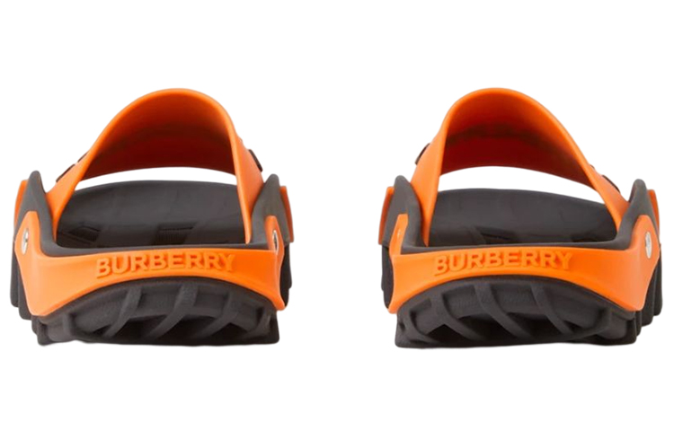 (W) Burberry Logo Flat Slide 'Black Orange' 圖 5