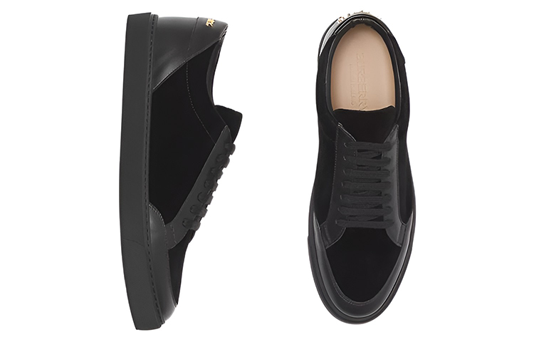 (W) Burberry Logo Leather Sneaker 'Black' 圖 4