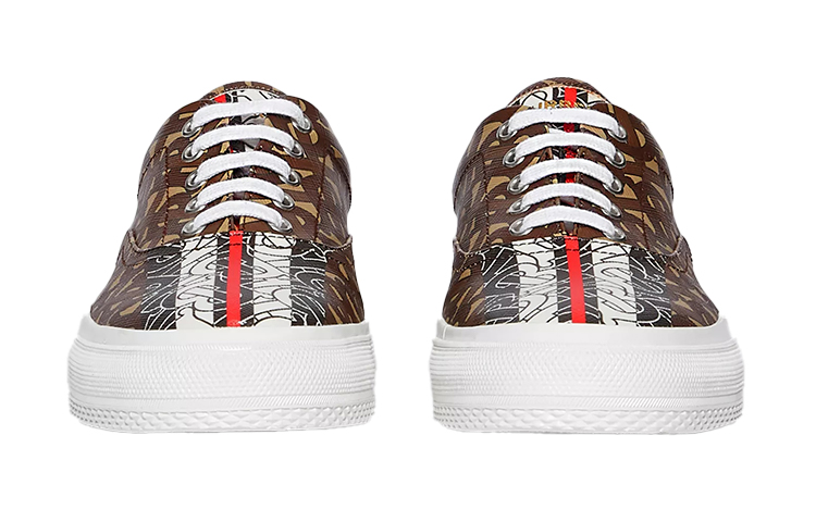 (W) Burberry Logo Monogram Stripe Print E Canvas Shoes 'Brown' 圖 3
