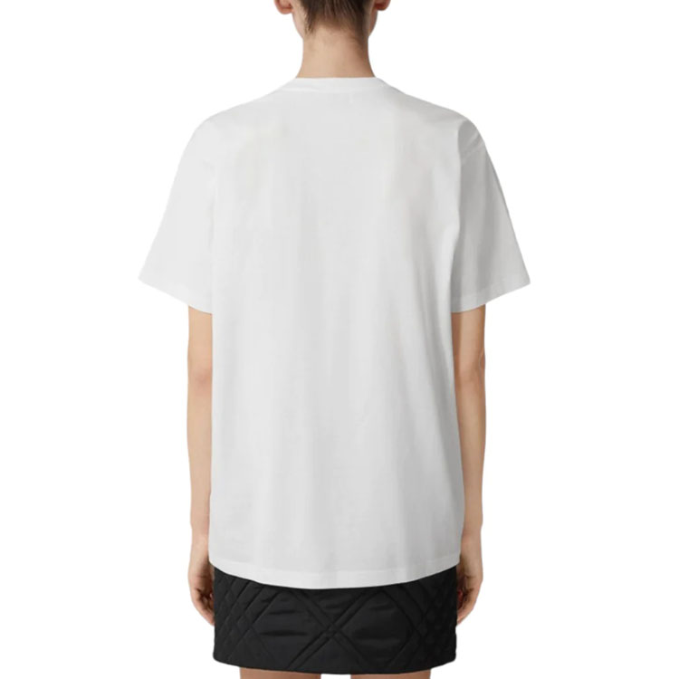 (Women) Burberry Logo Oak Leaf Emblem Print Oversized Tee FW22 Women White T-Shirt. 80669401 圖 4
