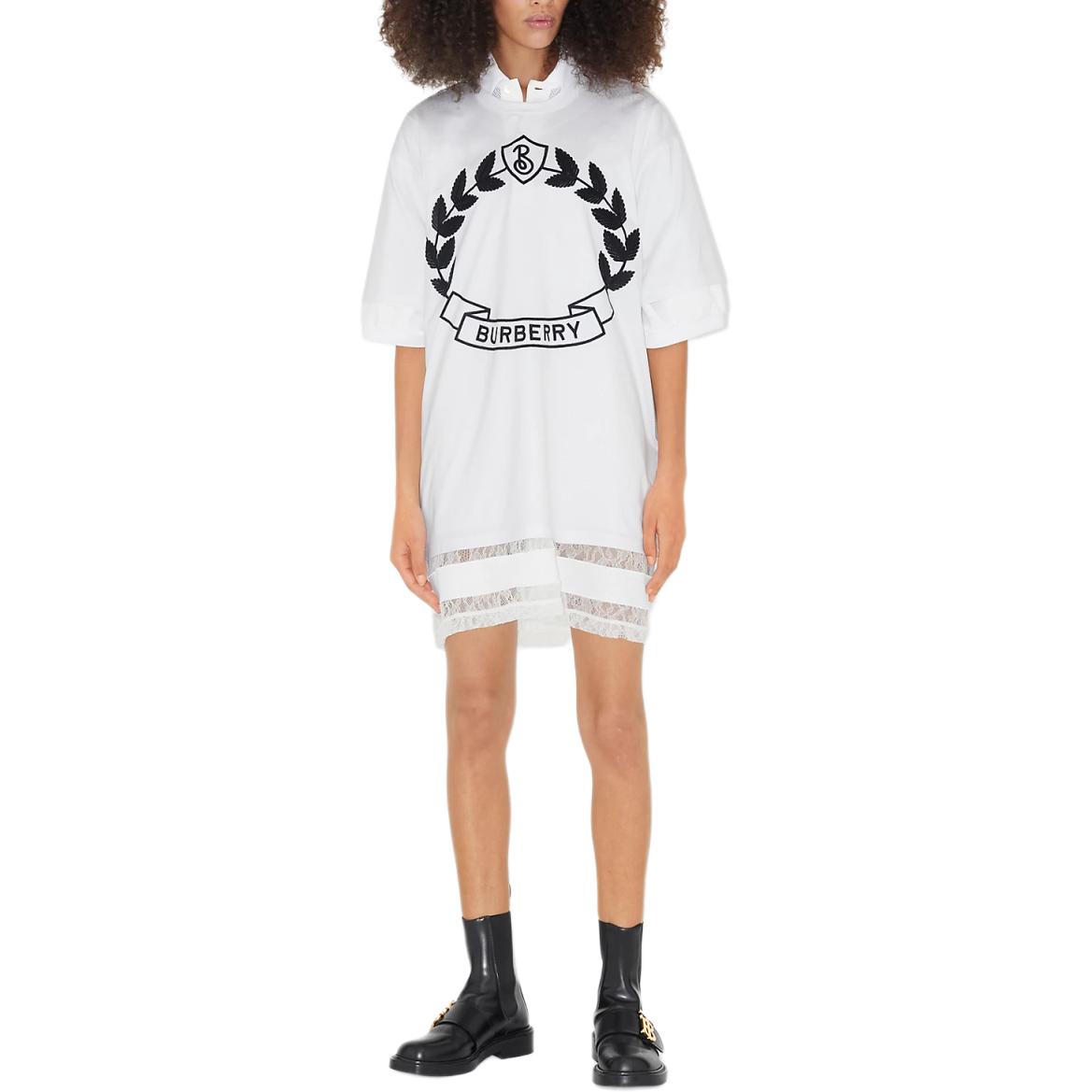 (Women) Burberry Logo Oak Leaf Emblem Print Oversized Tee FW22 Women White T-Shirt. 80669401 圖 5