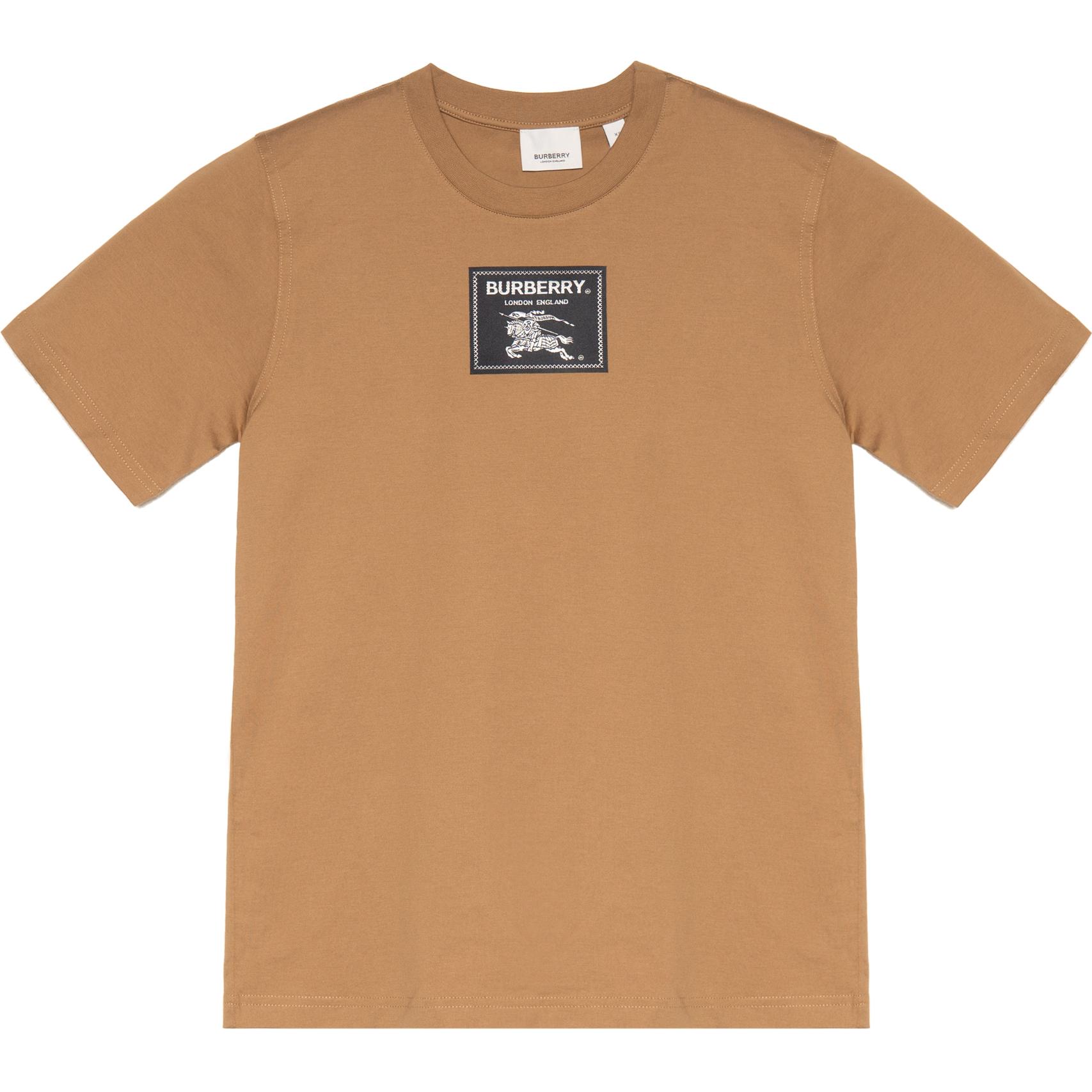 (Women) Burberry Logo Patch Crew Neck Straight Fit T-Shirt SS23  - Camel. 80657771