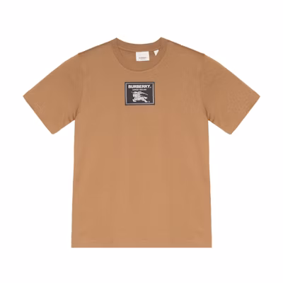 (Women) Burberry Logo Patch Crew Neck Straight Fit T-Shirt SS23 - Camel. 80657771