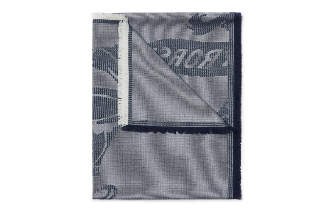 Lookbook (W) 博柏利标志图案羊毛围巾 蓝灰色 80832961