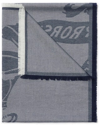 (W) 博柏利标志图案羊毛围巾 蓝灰色 80832961 Lookbook (W) 博柏利标志图案羊毛围巾 蓝灰色 80832961