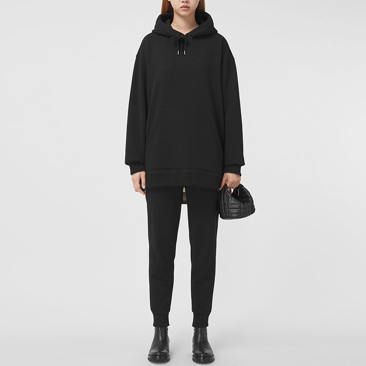 Lookbook (W) Burberry Seluar Jogger Knit Plaid Logo Hitam 80460561