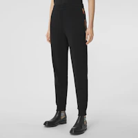 Shop (Women) Burberry Logo Plaid Jogger Knit Sweatpants Black 80460561