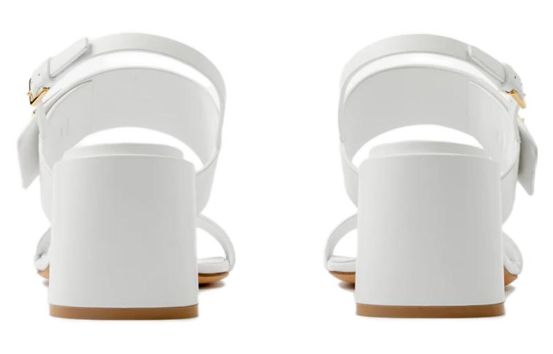 Purchase (Women) Burberry Logo Plaque Block-Heel Buckle Slide 'White' 80724901