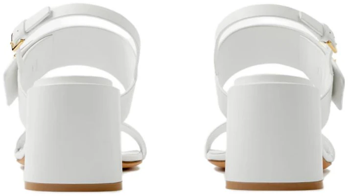 (Women) Burberry Logo Plaque Block-Heel Buckle Slide 'White' 80724901 Purchase (Women) Burberry Logo Plaque Block-Heel Buckle Slide 'White' 80724901