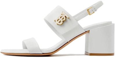 (Women) Burberry Logo Plaque Block-Heel Buckle Slide 'White' 80724901 (Women) Burberry Logo Plaque Block-Heel Buckle Slide 'White' 80724901