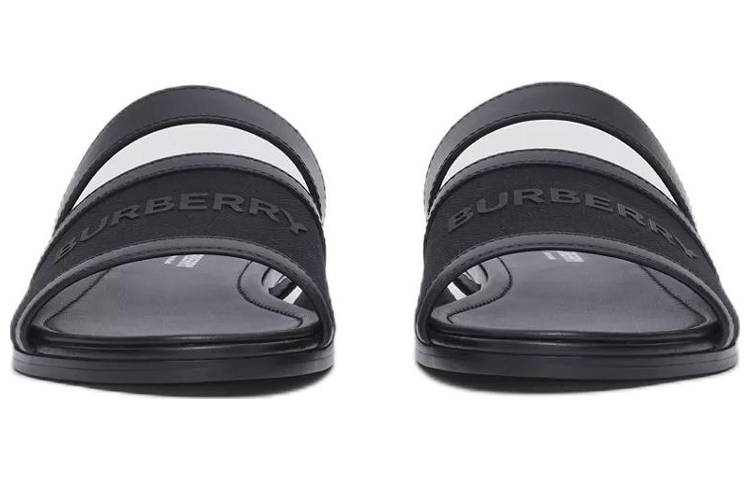 (W) Burberry Logo Print Canvas and Leather Sandal 'Black' 圖 2