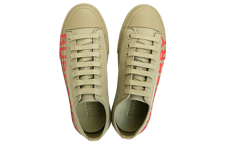 Shop (W) Burberry Logo Print Canvas Sneaker 'Deep Honey' Wanita 80376491
