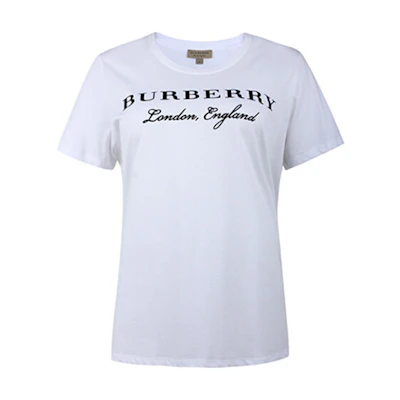 (Women) Burberry Logo Print Crew Neck Regular Fit White T-Shirt 40612471