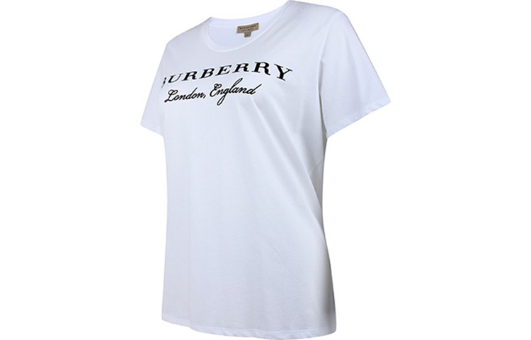 (Women) Burberry Logo Print Crew Neck Regular Fit White T-Shirt 40612471 圖 4