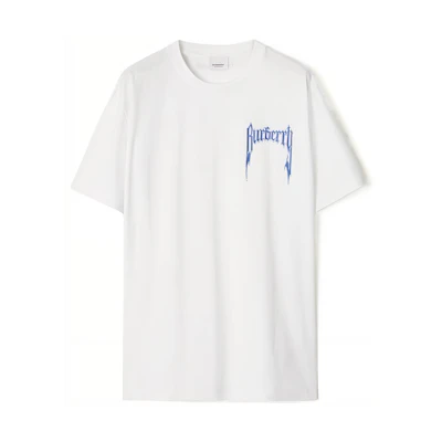 (Women) Burberry Logo Print Crewneck Oversized T-Shirt White SS23 Drop Shoulder. 80696121