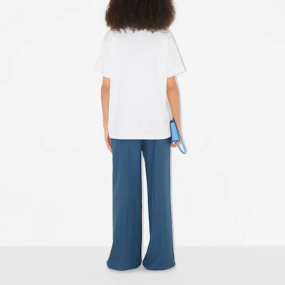 (W) 博柏利标志印花宽松圆领T恤 白色 SS23落肩款 80696121 Shop (W) 博柏利标志印花宽松圆领T恤 白色 SS23落肩款 80696121