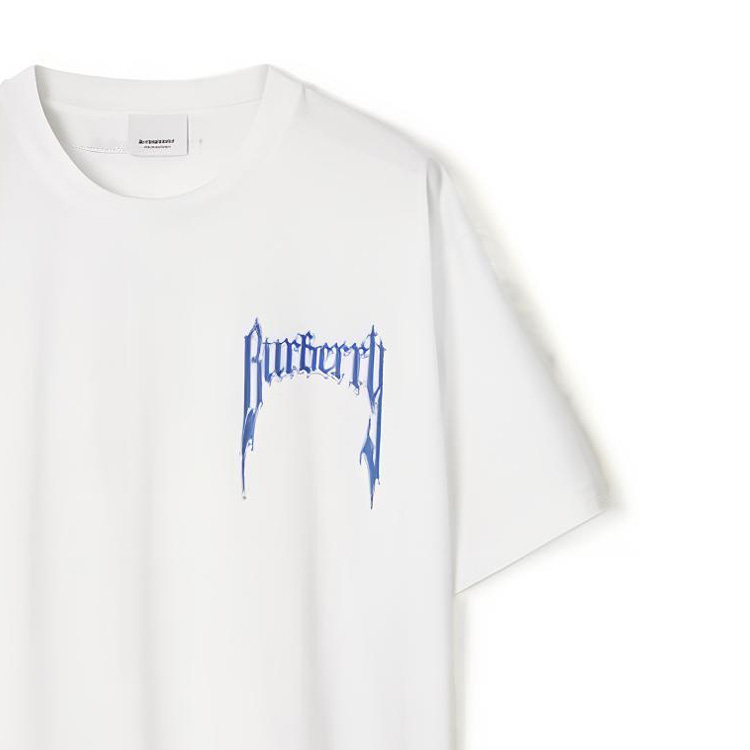 (Women) Burberry Logo Print Crewneck Oversized T-Shirt White  SS23 Drop Shoulder. 80696121 圖 6