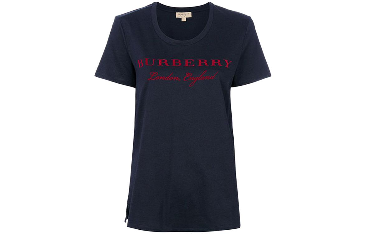 (Women) Burberry Logo Print Crewneck T-Shirt in Light Blue 40570471