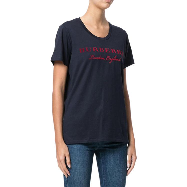 (Women) Burberry Logo Print Crewneck T-Shirt in Light Blue 40570471 圖 4