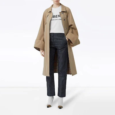 (W) 博柏利标志印花白色圆领T恤 80125601 Lookbook (W) 博柏利标志印花白色圆领T恤 80125601