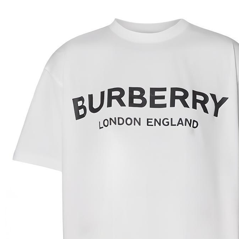 Details for (W) 博柏利标志印花白色圆领T恤 80125601