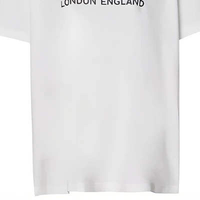 (W) 博柏利标志印花白色圆领T恤 80125601 Sizing (W) 博柏利标志印花白色圆领T恤 80125601