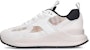 (W) Burberry Logo Print Kulit, Suede dan Check Mesh Sneakers Archive Beige Putih 80634701