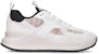 (W) Burberry Logo Print Kulit, Suede dan Check Mesh Sneakers Archive Beige Putih 80634701