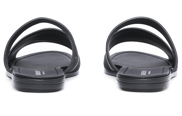 (W) Burberry Logo Print Leather Canvas Slipper 'Black' 圖 4