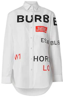 (Women) Burberry Logo Print Long Sleeve Casual Shirt - White. 80156371 (Women) Burberry Logo Print Long Sleeve Casual Shirt - White. 80156371