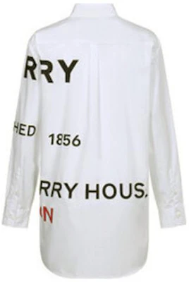 (Women) Burberry Logo Print Long Sleeve Casual Shirt - White. 80156371 Lookbook (Women) Burberry Logo Print Long Sleeve Casual Shirt - White. 80156371