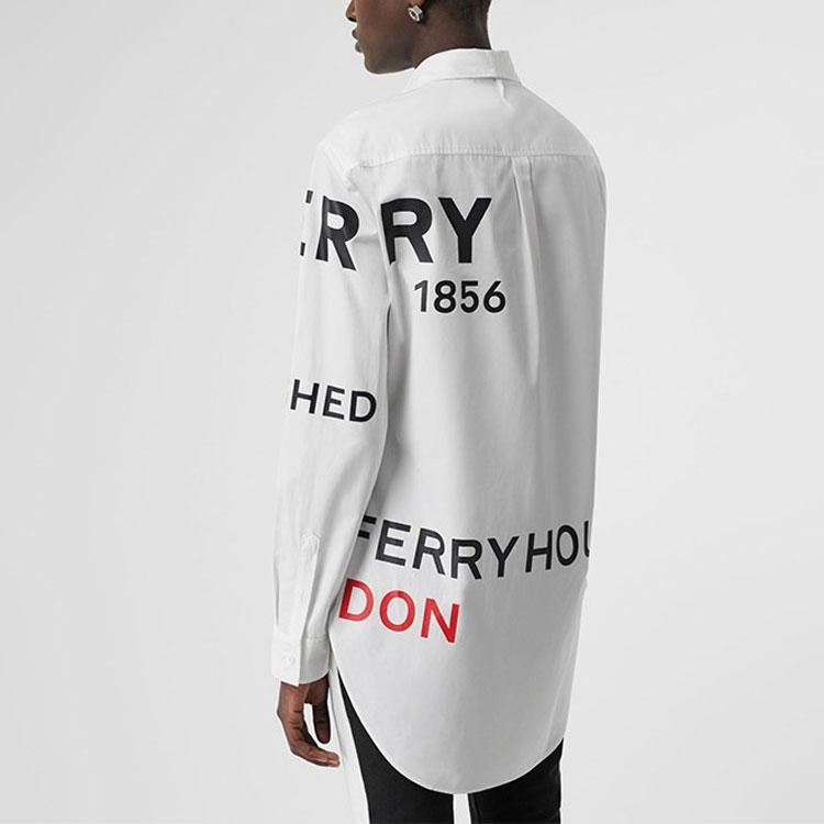 (Women) Burberry Logo Print Long Sleeve Casual Shirt - White. 80156371 圖 5