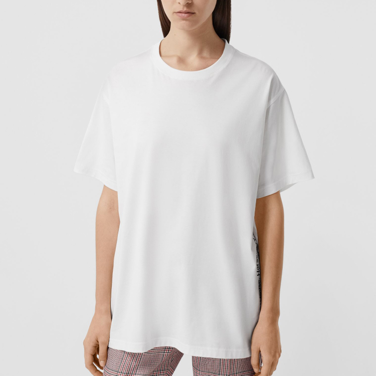 (Women) Burberry Logo Print Loose Fit T-Shirt White 80372921 圖 4